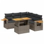 Set de muebles de jardín 6 pzas y cojines ratán sintético gris by vidaXL, Garden sets - Ref: Foro24-3273517, Price: 411,22 €,...