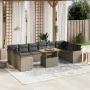 Set de sofás de jardín 11 pzas y cojines ratán sintético gris by vidaXL, Garden sets - Ref: Foro24-3273251, Price: 677,13 €, ...