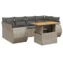 Set de sofás de jardín 7 piezas con cojines ratán PE gris von vidaXL, Gartensets - Ref: Foro24-3272096, Preis: 495,53 €, Raba...