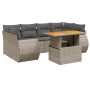 Set de sofás de jardín 7 piezas con cojines ratán PE gris by vidaXL, Garden sets - Ref: Foro24-3272096, Price: 480,98 €, Disc...
