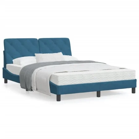 Estructura de cama con cabecero terciopelo azul 140x200 cm de vidaXL, Camas y somieres - Ref: Foro24-3207927, Precio: 202,05 ...