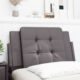 Cabecero de cama acolchado cuero sintético gris 80 cm