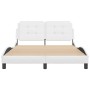 White synthetic leather headboard bed frame 140x200 cm by vidaXL, Beds and slatted bases - Ref: Foro24-3208185, Price: 210,89...