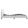 White synthetic leather headboard bed frame 140x200 cm by vidaXL, Beds and slatted bases - Ref: Foro24-3208185, Price: 212,04...