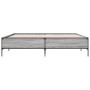 Estructura cama madera ingeniería metal gris Sonoma 200x200 cm de vidaXL, Camas y somieres - Ref: Foro24-3279780, Precio: 157...