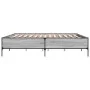 Estructura cama madera ingeniería metal gris Sonoma 200x200 cm de vidaXL, Camas y somieres - Ref: Foro24-3279780, Precio: 155...