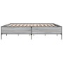 Estructura cama madera ingeniería metal gris Sonoma 200x200 cm de vidaXL, Camas y somieres - Ref: Foro24-3279780, Precio: 157...