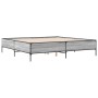 Estructura cama madera ingeniería metal gris Sonoma 200x200 cm de vidaXL, Camas y somieres - Ref: Foro24-3279780, Precio: 157...