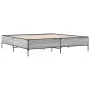 Sonoma-graues Metall-Holzwerkstoff-Bettgestell, 200 x 200 cm von vidaXL, Betten und Lattenroste - Ref: Foro24-3279780, Preis:...