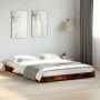 Bettgestell aus Holzwerkstoff, Metall, geräucherte Eiche, 150 x 200 cm von vidaXL, Betten und Lattenroste - Ref: Foro24-84514...