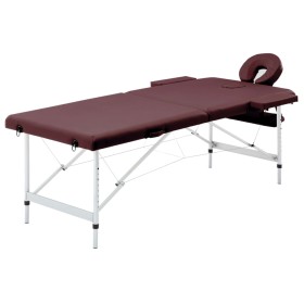 Klappbare Massageliege 2 Zonen lila Aluminium von vidaXL, Massageliegen - Ref: Foro24-110196, Preis: 202,54 €, Rabatt: %