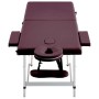 Camilla de masaje plegable 2 zonas aluminio morado de vidaXL, Mesas de masaje - Ref: Foro24-110196, Precio: 202,42 €