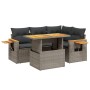 Set Gartensofas mit Kissen 5 Stück synthetisches Rattangrau von vidaXL, Gartensets - Ref: Foro24-3271739, Preis: 361,62 €, Ra...