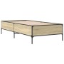 Estructura cama madera ingeniería metal roble Sonoma 90x190 cm de vidaXL, Camas y somieres - Ref: Foro24-844987, Precio: 74,6...