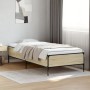 Estructura cama madera ingeniería metal roble Sonoma 90x190 cm de vidaXL, Camas y somieres - Ref: Foro24-844987, Precio: 74,6...