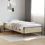Sonoma oak metal engineered wood bed frame 90x190 cm by vidaXL, Beds and slatted bases - Ref: Foro24-844987, Price: 66,51 €, ...