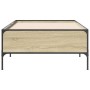 Estructura cama madera ingeniería metal roble Sonoma 90x190 cm de vidaXL, Camas y somieres - Ref: Foro24-844987, Precio: 74,6...