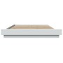 White engineered wood bed frame with LED 120x190 cm by vidaXL, Beds and slatted bases - Ref: Foro24-3281140, Price: 180,97 €,...