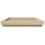 Sonoma oak wood bed frame with LED lights 120x190 cm by vidaXL, Beds and slatted bases - Ref: Foro24-3281142, Price: 174,09 €...