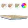 Sonoma oak wood bed frame with LED lights 120x190 cm by vidaXL, Beds and slatted bases - Ref: Foro24-3281142, Price: 174,09 €...