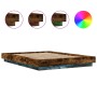 Bed frame with LED lights smoked oak wood 120x200 cm by vidaXL, Beds and slatted bases - Ref: Foro24-3281109, Price: 171,02 €...