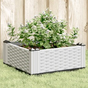 Jardinera con clavijas PP blanco 42,5x42,5x28,5 cm