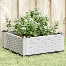 Jardinera con clavijas PP blanco 42,5x42,5x28,5 cm by vidaXL, Pots and planters - Ref: Foro24-368005, Price: 18,92 €, Discoun...