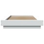 Estructura cama con luces LED madera ingeniería blanco 75x190cm de vidaXL, Camas y somieres - Ref: Foro24-3281154, Precio: 14...