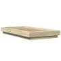 Estructura cama con luces LED madera roble Sonoma 75x190 cm de vidaXL, Camas y somieres - Ref: Foro24-3281156, Precio: 137,89...