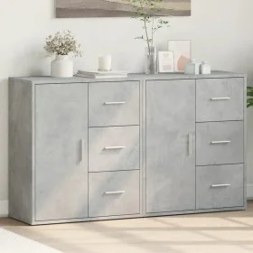 Aparador de madera ingeniería 2 uds gris hormigón 60x31x70 cm by vidaXL, Sideboards - Ref: Foro24-3276556, Price: 151,10 €, D...