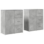 Aparador de madera ingeniería 2 uds gris hormigón 60x31x70 cm by vidaXL, Sideboards - Ref: Foro24-3276556, Price: 152,96 €, D...