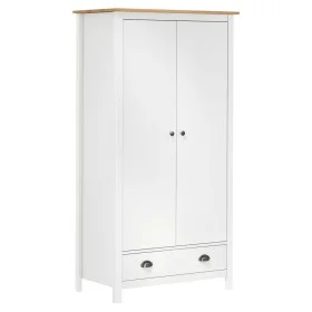 2-türiger Kleiderschrank Hill aus massivem Kiefernholz weiß 89x50x170cm von vidaXL, Kleiderschränke - Ref: Foro24-288950, Pre...