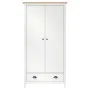 2-türiger Kleiderschrank Hill aus massivem Kiefernholz weiß 89x50x170cm von vidaXL, Kleiderschränke - Ref: Foro24-288950, Pre...