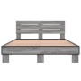 Sonoma gray metal engineered wood bed frame 140x200 cm by vidaXL, Beds and slatted bases - Ref: Foro24-3280150, Price: 145,10...