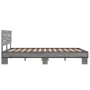 Sonoma gray metal engineered wood bed frame 140x200 cm by vidaXL, Beds and slatted bases - Ref: Foro24-3280150, Price: 145,10...