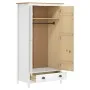 2-türiger Kleiderschrank Hill aus massivem Kiefernholz weiß 89x50x170cm von vidaXL, Kleiderschränke - Ref: Foro24-288950, Pre...