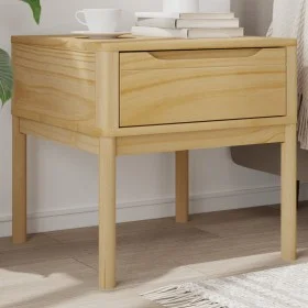 Mesita FLORO madera maciza de pino marrón cera 55x55x54 cm by vidaXL, Decorative tables - Ref: Foro24-374026, Price: 67,34 €,...
