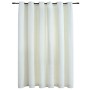 Cortina opaca con anillas de metal terciopelo crema 290x245 cm