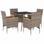 Garten-Essgruppe, 5-teilig, mit synthetischem Rattan und grauem Glas-Kissen. von vidaXL, Gartensets - Ref: Foro24-3278706, Pr...