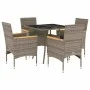 Set comedor jardín 5 pzas y cojines ratán sintético vidrio gris by vidaXL, Garden sets - Ref: Foro24-3278706, Price: 351,96 €...