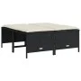 Taburetes de jardín con cojines 4 uds ratán sintético negro by vidaXL, Outdoor ottomans - Ref: Foro24-368362, Price: 121,40 €...