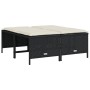 Taburetes de jardín con cojines 4 uds ratán sintético negro by vidaXL, Outdoor ottomans - Ref: Foro24-368362, Price: 123,30 €...