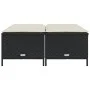 Taburetes de jardín con cojines 4 uds ratán sintético negro by vidaXL, Outdoor ottomans - Ref: Foro24-368362, Price: 121,40 €...