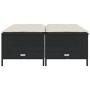 Taburetes de jardín con cojines 4 uds ratán sintético negro by vidaXL, Outdoor ottomans - Ref: Foro24-368362, Price: 123,30 €...