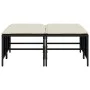 Taburetes de jardín con cojines 4 uds ratán sintético negro by vidaXL, Outdoor ottomans - Ref: Foro24-368362, Price: 121,40 €...