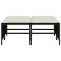 Taburetes de jardín con cojines 4 uds ratán sintético negro by vidaXL, Outdoor ottomans - Ref: Foro24-368362, Price: 123,30 €...