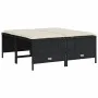 Taburetes de jardín con cojines 4 uds ratán sintético negro by vidaXL, Outdoor ottomans - Ref: Foro24-368362, Price: 121,40 €...