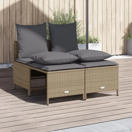 Juego de sofás jardín con cojines 4 pzas ratán sintético beige by vidaXL, Garden sets - Ref: Foro24-368383, Price: 190,68 €, ...