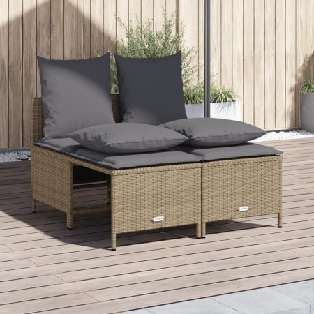 Juego de sofás jardín con cojines 4 pzas ratán sintético beige by vidaXL, Garden sets - Ref: Foro24-368383, Price: 183,63 €, ...