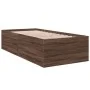 Brown oak engineered wood bed frame 90x200 cm by vidaXL, Beds and slatted bases - Ref: Foro24-3280971, Price: 110,18 €, Disco...